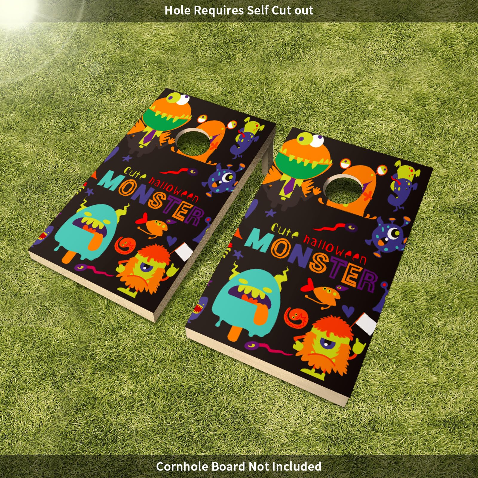 ハロウィン　Xマスにも　288g越えヒマラヤ産水晶の大振りskullハンドメイド Amazon.com: Cornhole Board Wraps Scary Halloween Monsters and